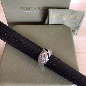 Judith Ripka Blue Sapphire Ring Sterling Silver 925 Shrimp Twist Rope Bo…